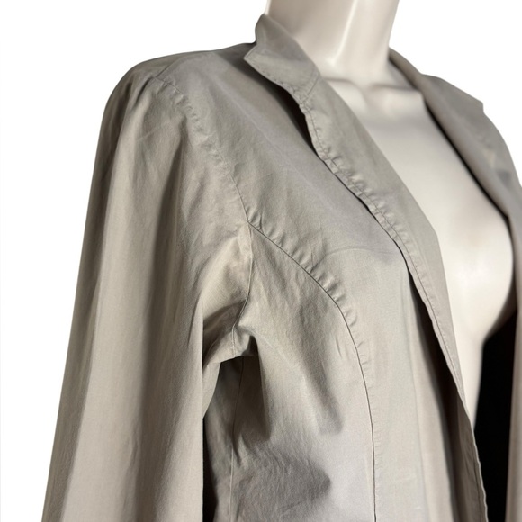 Eileen Fisher Open Front Notched Collar Khaki Blazer Jacket Size Small - Picture 4 of 11